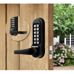 Codelocks 94008 CL515 Heavy Duty Tubular Lock w/ Code Free Access, Black Marine Grade, Back/Back, Gate Box Kit, Solid Black