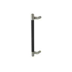 Rockwood RM1470 NoirMet, Small Door Pull, Offset - Round Ends, Black Aluminum Grip