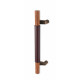 Rockwood RM4148 ArborTek, Offset Wood Door Pull w/ Leather Grip, Flat Ends, Hickory, Sanded Unfinished
