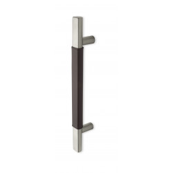 Rockwood RM6141 AccenTek, Straight Door Pull w/ Leather Grip, D-Tube, Flat Grip, Flat Ends