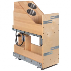 Hardware Resources PVBPOF "No Wiggle" Powered Vanity Pullout For Full Height Base Cabinet