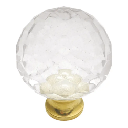 Hickory Hardware P30-CA3 Crystal Palace Knob, Crysacrylic with Polished Brass