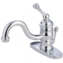 Kingston Brass KB3401BL Victorian One-Handle 1-Hole Bathroom Faucet with Deck Plate and Pop-Up Drain, Polished Chrome