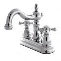 Kingston Brass KB1601BX Double-Handle 3-Hole Deck Mount 4-Inch Centerset Bathroom Faucet with Pop-Up Drain, Polished Chrome