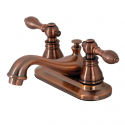 Kingston Brass KB606ACL American Classic Double-Handle 3-Hole Deck Mount 4-Inch Centerset Bathroom Faucet with Pop-Up Drain, Antique Copper
