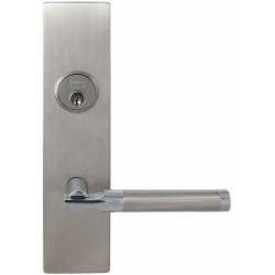 Omnia 12023 Modern Exterior Mortise Entrance Lever Lockset - Stainless Steel