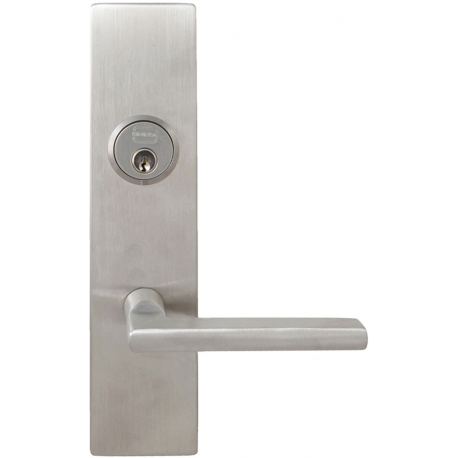Omnia 12043 Modern Exterior Mortise Entrance Lever Lockset - Stainless Steel