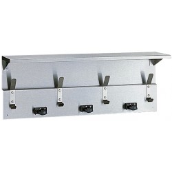 Bobrick B-239x34 Surface-Mounted Utility Shelf, Mop Holders & Coat Hooks, Finish-Satin